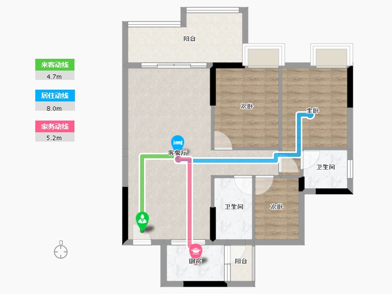 广东省-清远市-凯洋公馆-79.06-户型库-动静线