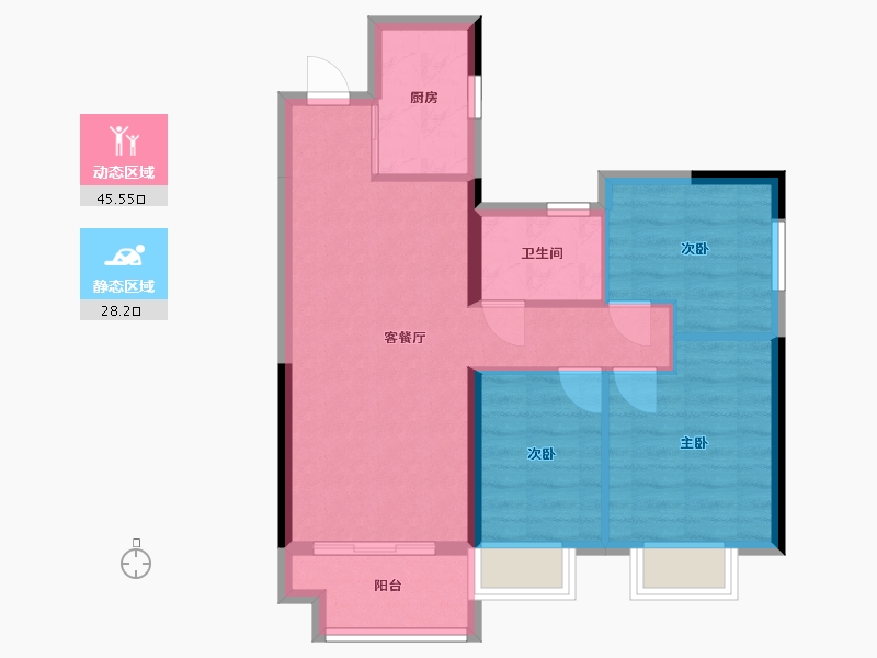 四川省-成都市-雅居乐剑桥郡-65.96-户型库-动静分区