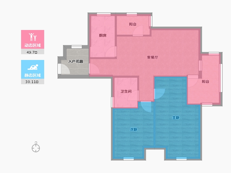 上海-上海市-金地格林世界森林公馆-75.91-户型库-动静分区