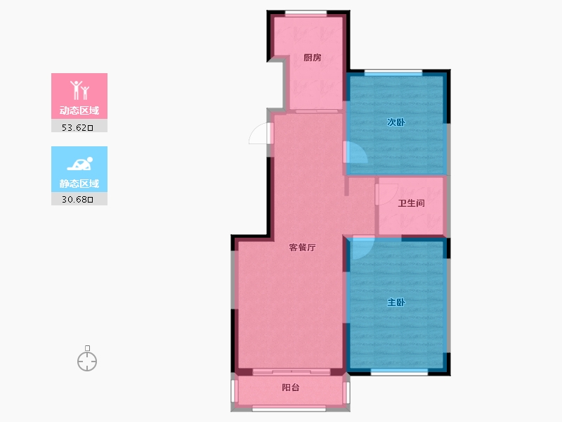 辽宁省-葫芦岛市-君山一品-75.83-户型库-动静分区