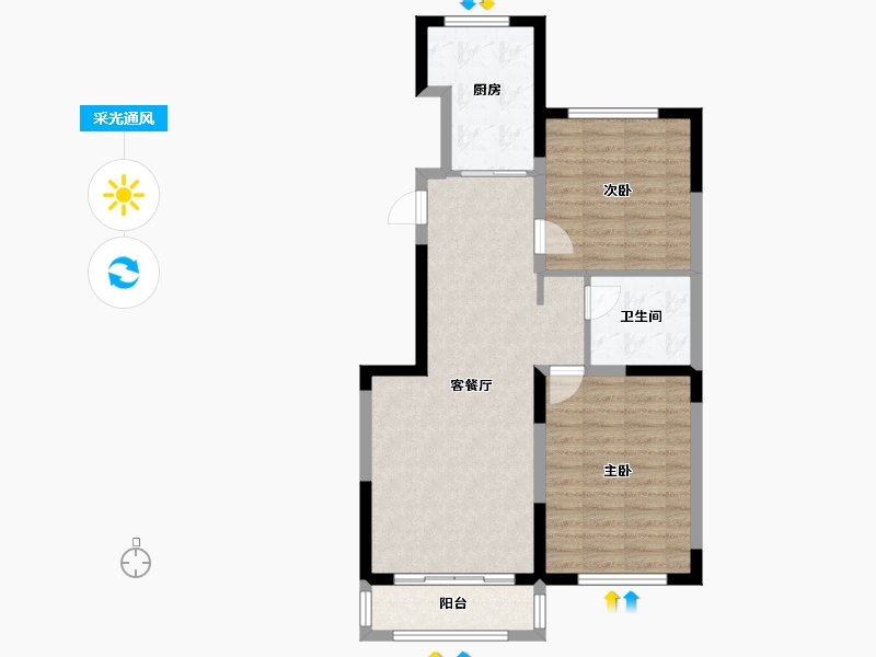 辽宁省-葫芦岛市-君山一品-75.83-户型库-采光通风