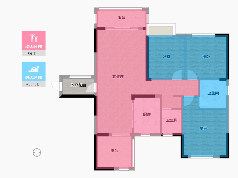 湖南省-长沙市-和立星雅苑-101.57-户型库-动静分区