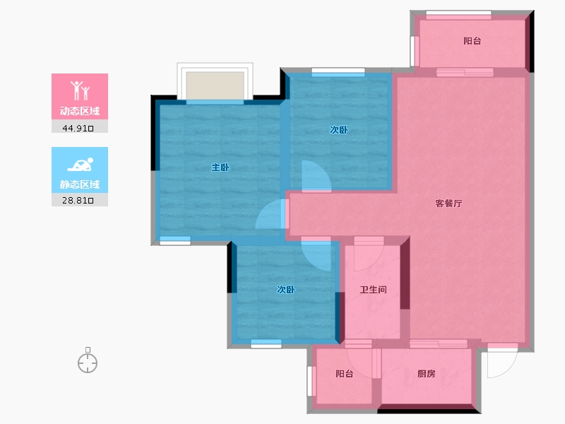 四川省-南充市-华邦天悦国际-64.59-户型库-动静分区