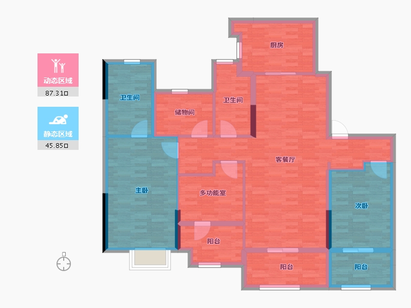 浙江省-嘉兴市-秀湖金茂府-119.29-户型库-动静分区