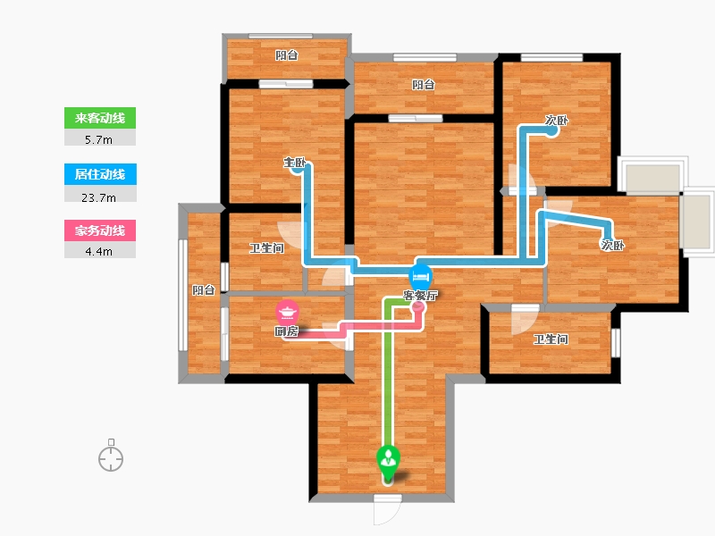 湖南省-长沙市-湘江世纪城-111.49-户型库-动静线