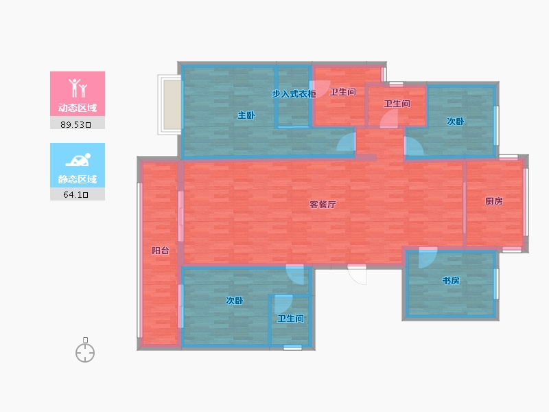 江苏省-南京市-中冶盛世滨江-138.72-户型库-动静分区