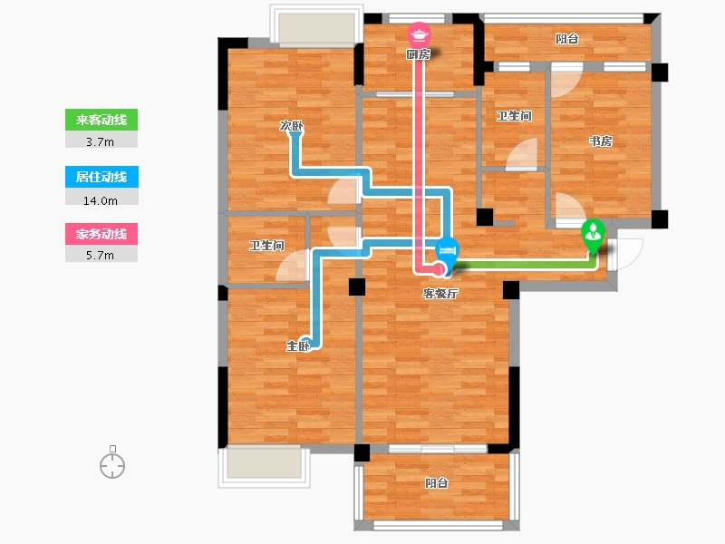 湖北省-天门市-北湖-93.68-户型库-动静线