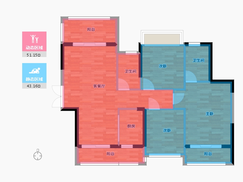 广东省-韶关市-玥珑山-84.77-户型库-动静分区