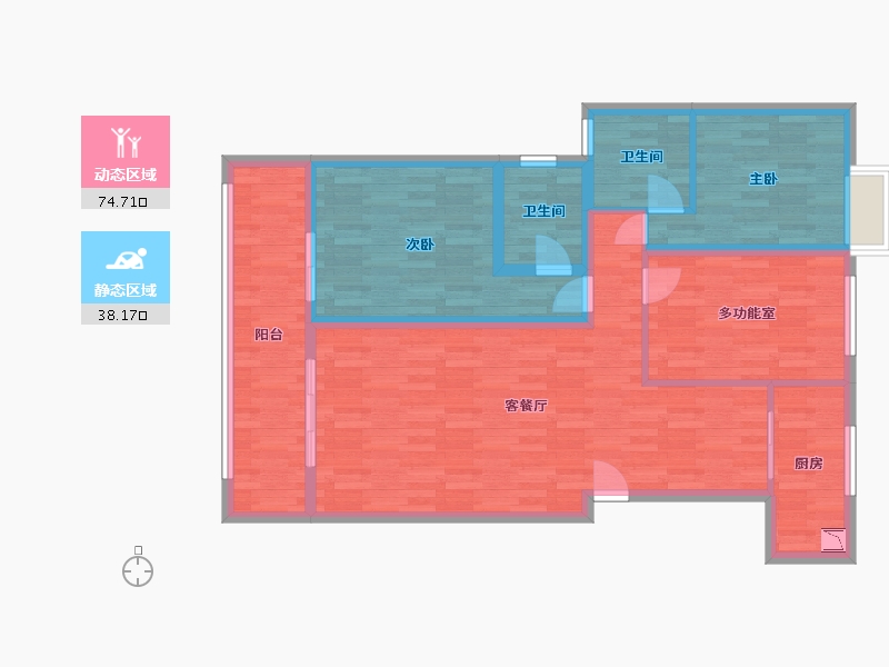 湖北省-荆州市-鑫都公馆-101.04-户型库-动静分区