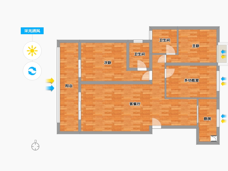 湖北省-荆州市-鑫都公馆-101.04-户型库-采光通风