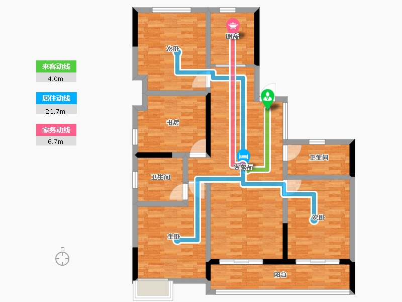 安徽省-蚌埠市-绿地迎宾城-105.34-户型库-动静线