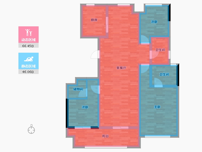 安徽省-六安市-吾悦广场-99.64-户型库-动静分区