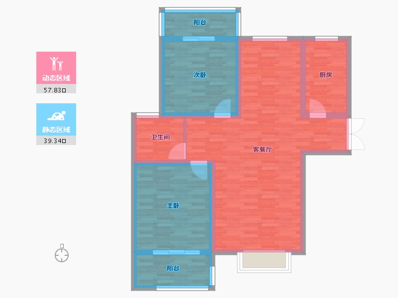 陕西省-咸阳市-乾州壹号-86.92-户型库-动静分区