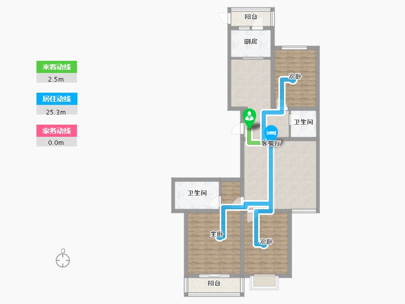 山西省-太原市-古寨小区-106.09-户型库-动静线