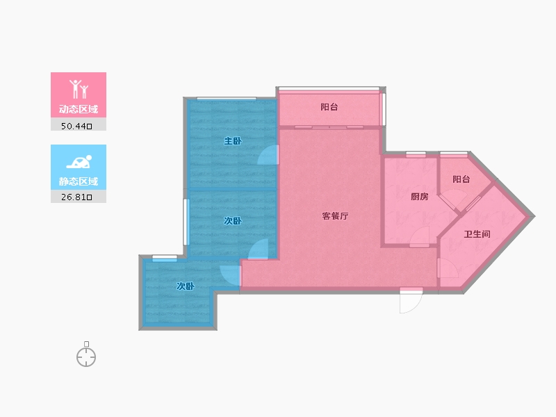 重庆-重庆市-恒大御峰台-69.99-户型库-动静分区