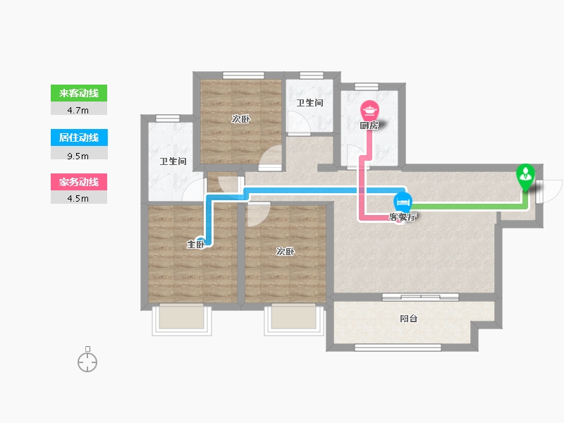 江苏省-无锡市-万科・新酩悦-78.07-户型库-动静线