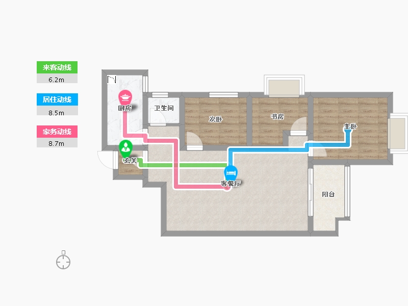 陕西省-西安市-华宇凤凰城-71.58-户型库-动静线