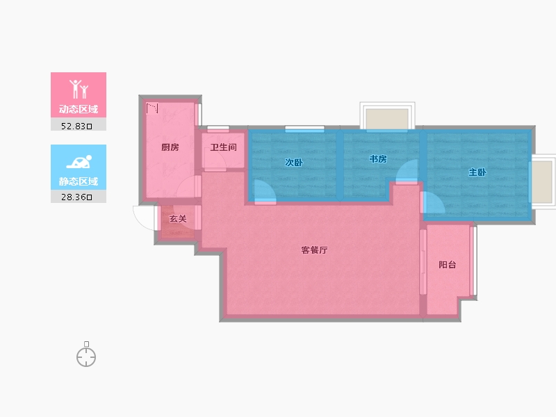 陕西省-西安市-华宇凤凰城-71.58-户型库-动静分区