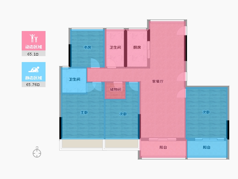 浙江省-杭州市-汇高栢悦中心-118.39-户型库-动静分区