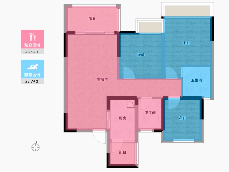 四川省-成都市-百郦锦城-70.24-户型库-动静分区