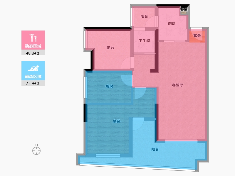 湖南省-长沙市-保利西海岸-76.32-户型库-动静分区