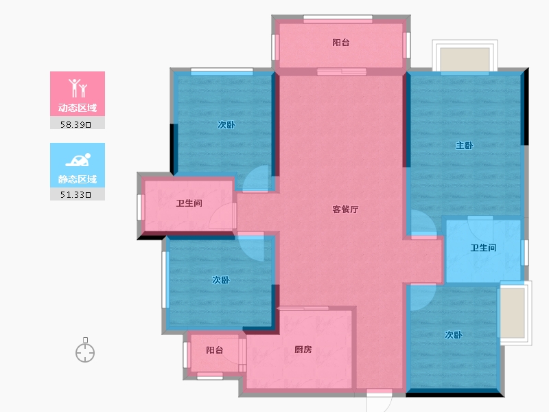 四川省-成都市-万科城市之光-97.46-户型库-动静分区