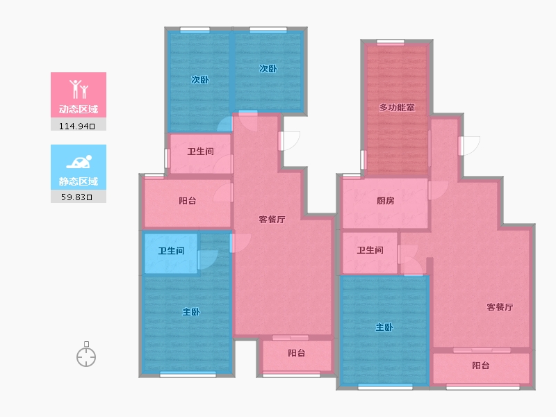 河北省-沧州市-融城花园-156.51-户型库-动静分区