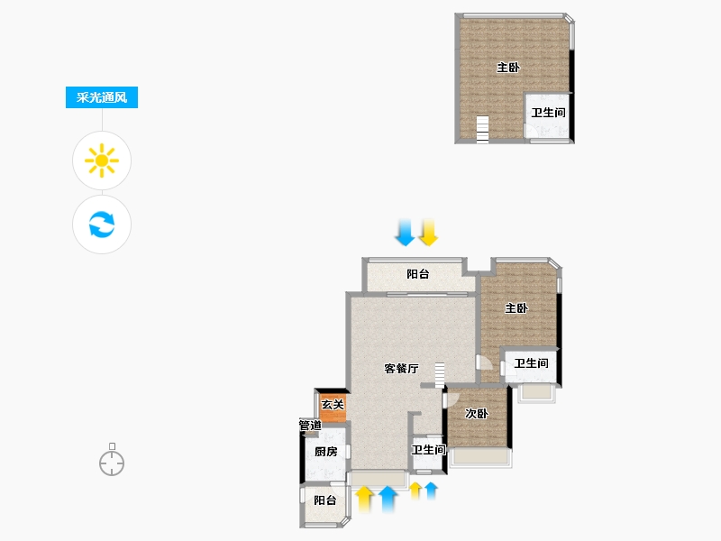 四川省-成都市-卧龙谷玖号-145.97-户型库-采光通风