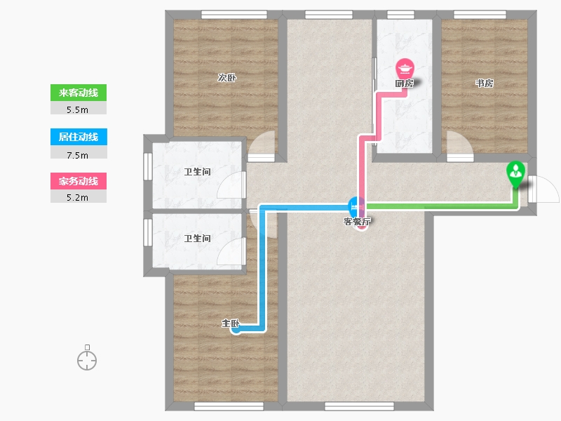 黑龙江省-大庆市-瀚城国际二期-94.40-户型库-动静线