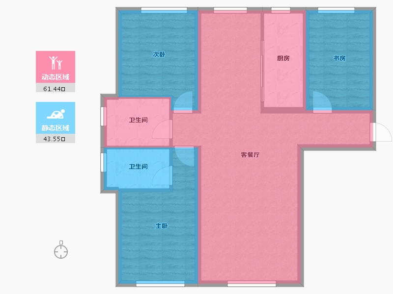 黑龙江省-大庆市-瀚城国际二期-94.40-户型库-动静分区