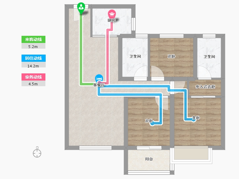 福建省-泉州市-中骏珑景阁-66.87-户型库-动静线