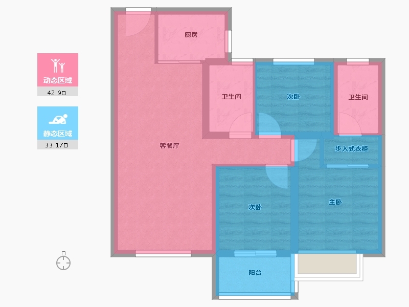 福建省-泉州市-中骏珑景阁-66.87-户型库-动静分区