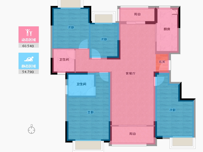 四川省-成都市-雅居乐锦城-102.47-户型库-动静分区