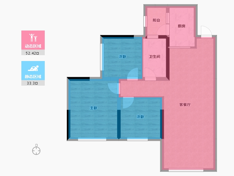 贵州省-毕节市-卧龙大都会-76.41-户型库-动静分区