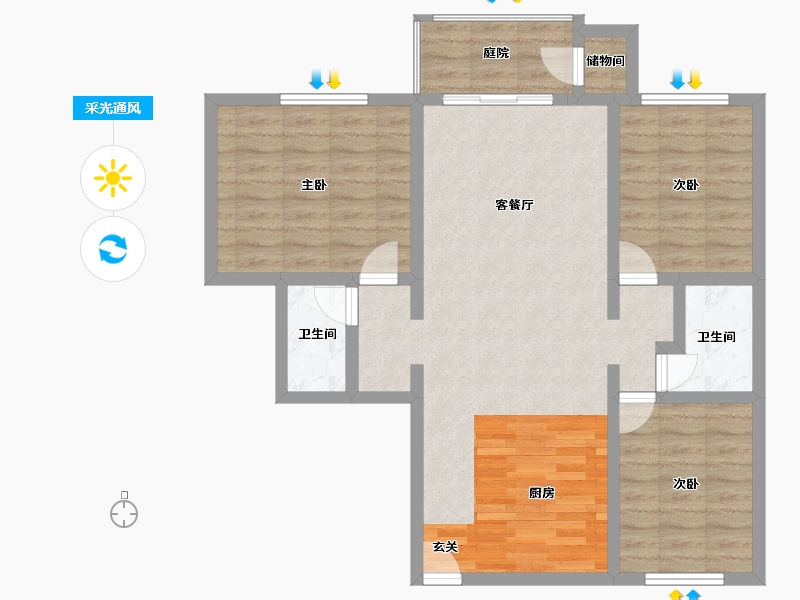 California-Los Angeles-Continental Village-86.14-户型库-采光通风