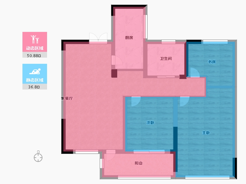 江苏省-扬州市-金鑫朗郡-77.99-户型库-动静分区