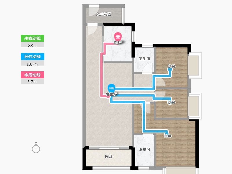 广东省-广州市-时代香海彼岸（南沙）-79.55-户型库-动静线