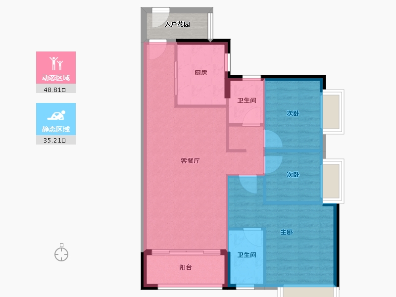 广东省-广州市-时代香海彼岸（南沙）-79.55-户型库-动静分区