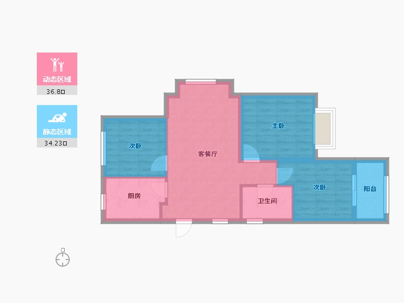 上海-上海市-中国铁建香榭国际-63.35-户型库-动静分区