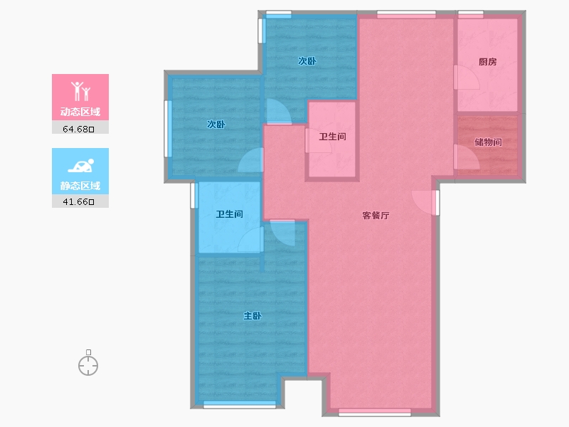 北京-北京市-保利茉莉公馆-97.17-户型库-动静分区