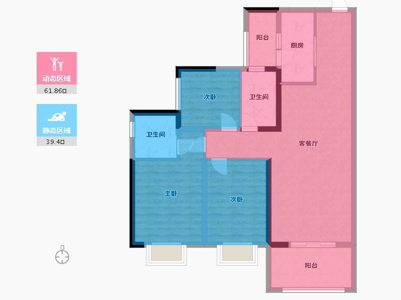 广东省-广州市-融创文旅城-90.00-户型库-动静分区