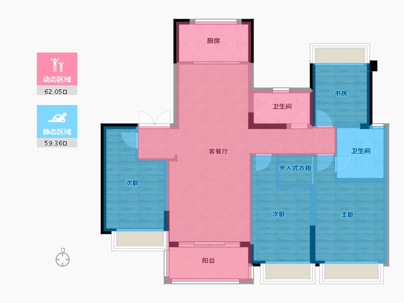 云南省-昆明市-芳华-109.46-户型库-动静分区