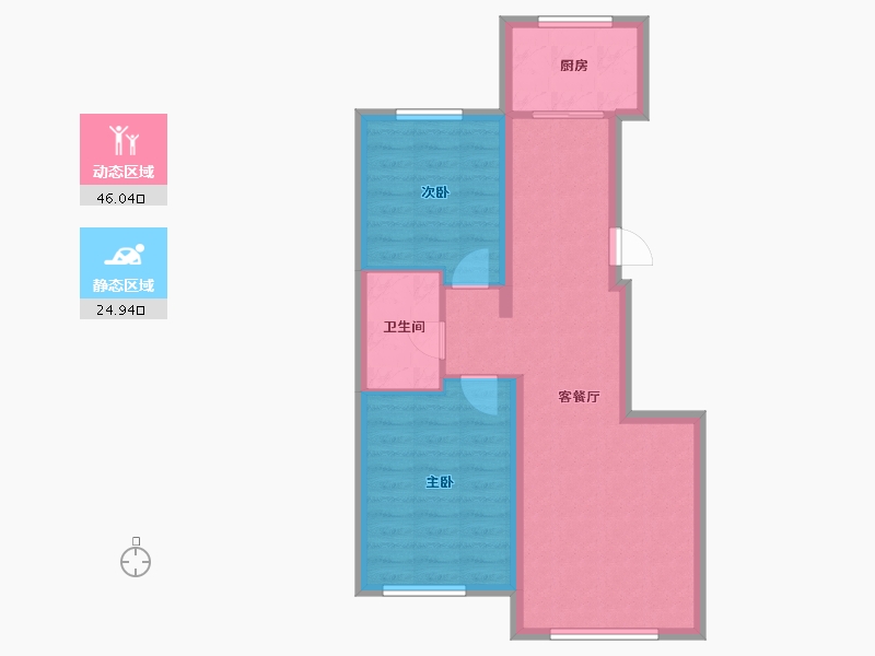 辽宁省-沈阳市-沈北新区-63.42-户型库-动静分区