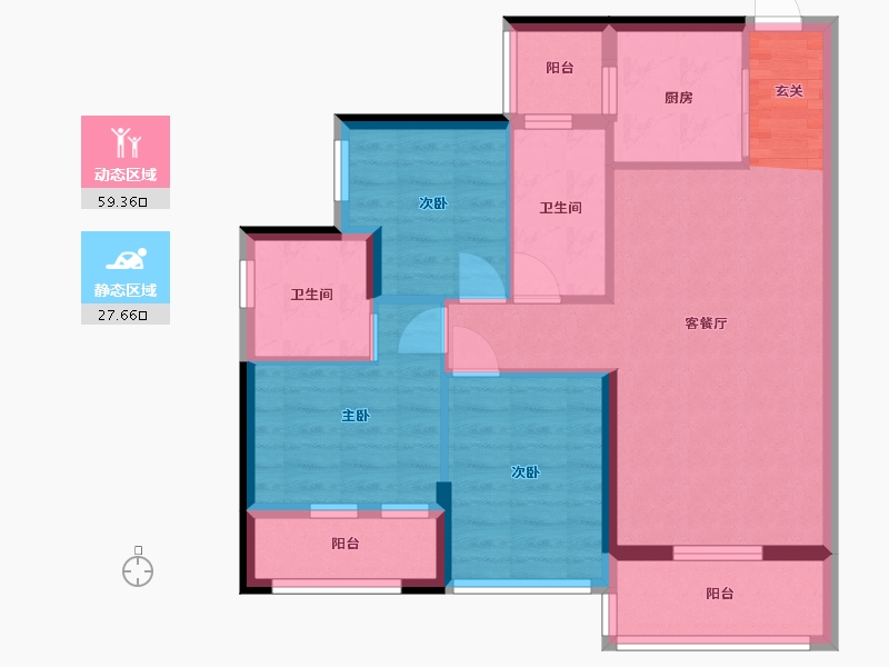 广东省-深圳市-京基御景珑庭-77.13-户型库-动静分区