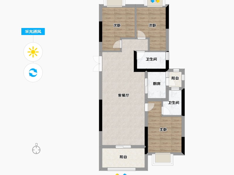 贵州省-贵阳市-广大城-74.99-户型库-采光通风