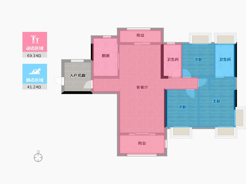 广西壮族自治区-贵港市-盛世嘉园-106.17-户型库-动静分区