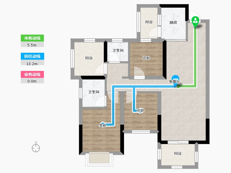 广西壮族自治区-南宁市-盛邦珑悦-75.01-户型库-动静线