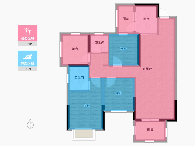 广西壮族自治区-南宁市-盛邦珑悦-75.01-户型库-动静分区