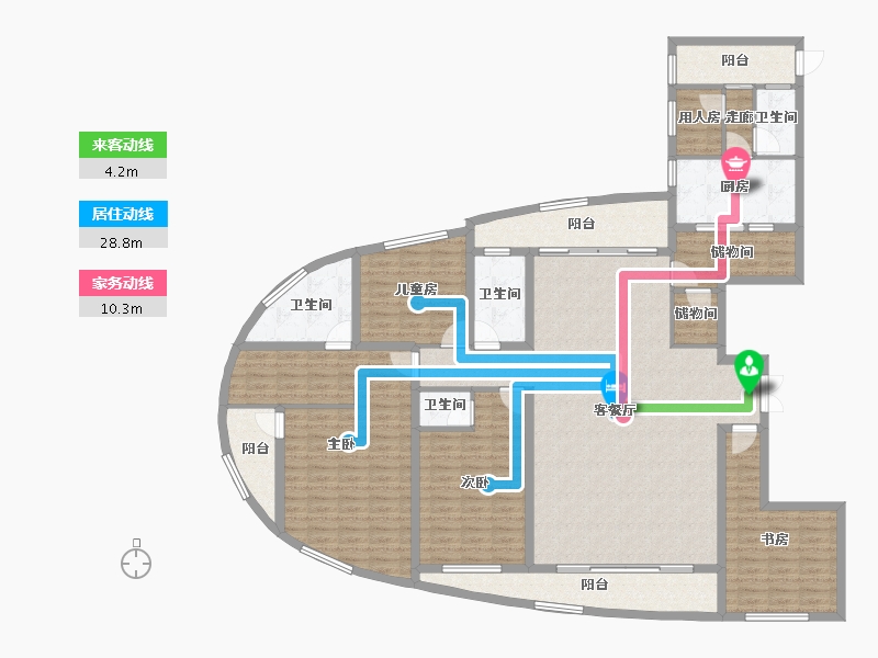 福建省-福州市-公园道1号三期-184.68-户型库-动静线