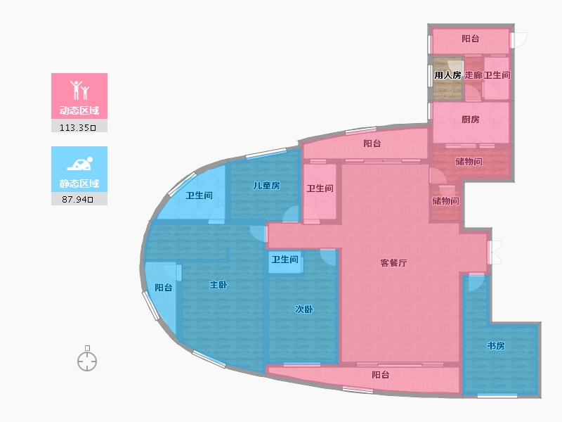 福建省-福州市-公园道1号三期-184.68-户型库-动静分区